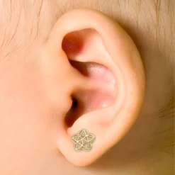 Alternative view of Cercei bebe aur galben motive geometrice