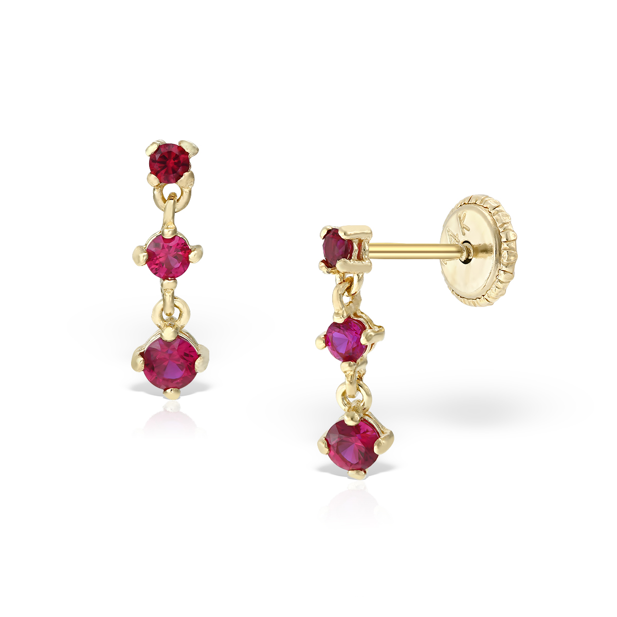 Cercei lănțișor din aur și pietre