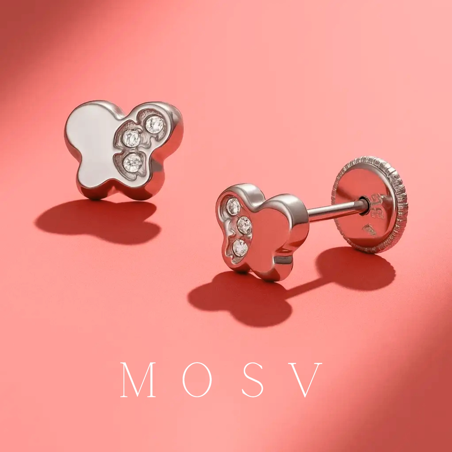 Cercei aur alb diamante - imagine 3