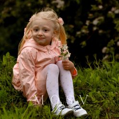 Alternative view of Cercei bebe fluturas aur alb cu pietricele