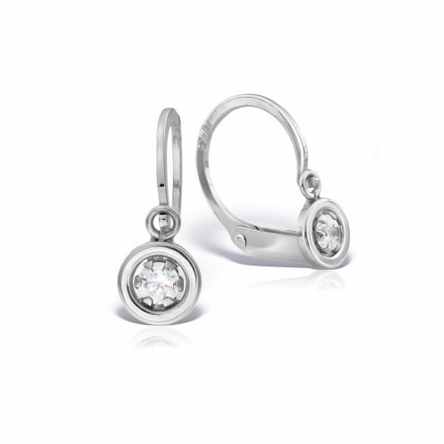 a pair of earrings with diamonds for baby