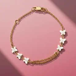 Alternative view of Brățară din aur pentru copii, model fluturi