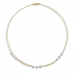 Alternative view of Colier fete fluturași aur