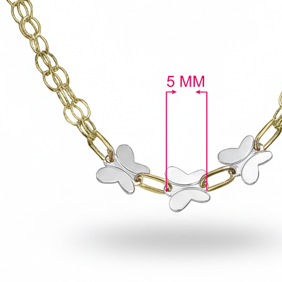 Colier fete fluturași aur - imagine 4