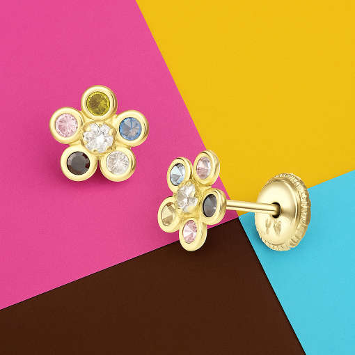 Cercei cu pietre multicolore - imagine 2