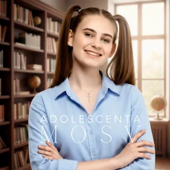 Alternative view of Lănțișor din aur cu cruciuliță pentru fete, lungime reglabilă