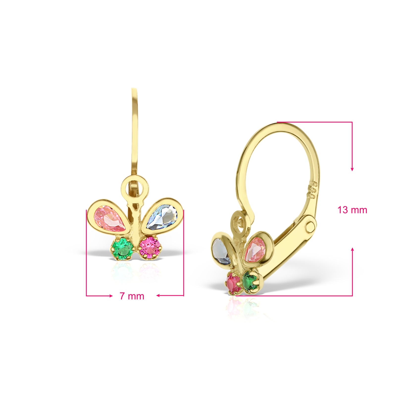 Cercei din aur 19KT model cu tortițe - imagine 4