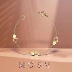 Brățară MOSV din aur cu inimioare