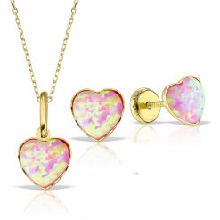Set de bijuterii din aur 18 KT cu opal