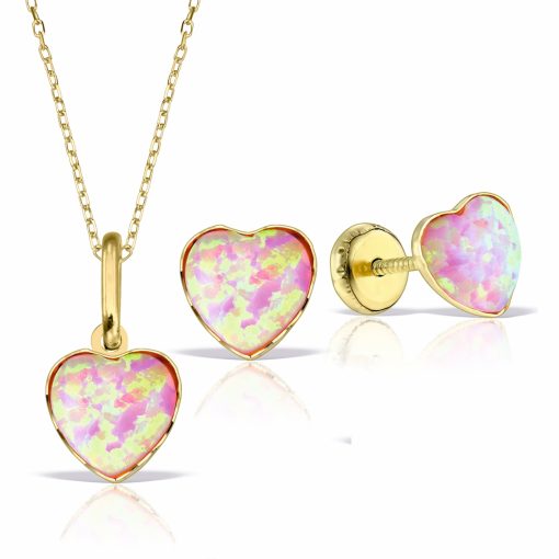 Set de bijuterii din aur 18 KT cu opal