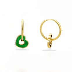 Cercei din aur 18 karate cu malahit