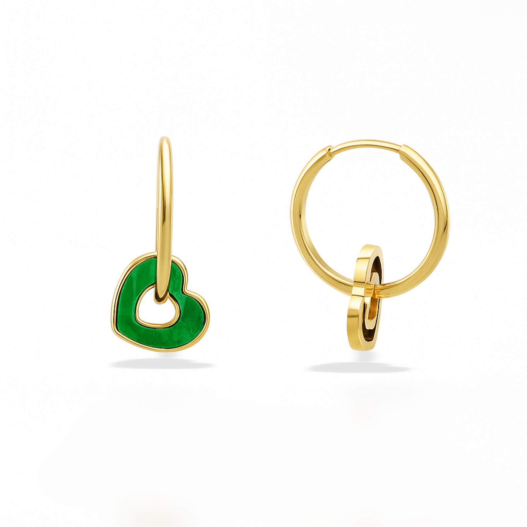 Cercei din aur 18 karate cu malahit