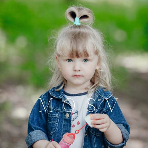Cercei bebe aur model inimioare cu închidere frontală - imagine 2