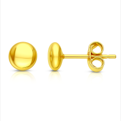 Cercei din aur 18 karate model rotund cu volum