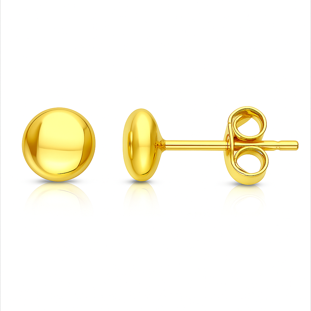Cercei din aur 18 karate model rotund cu volum