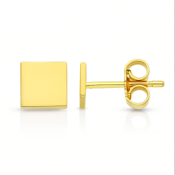 Cercei pătrați din aur de 18KT