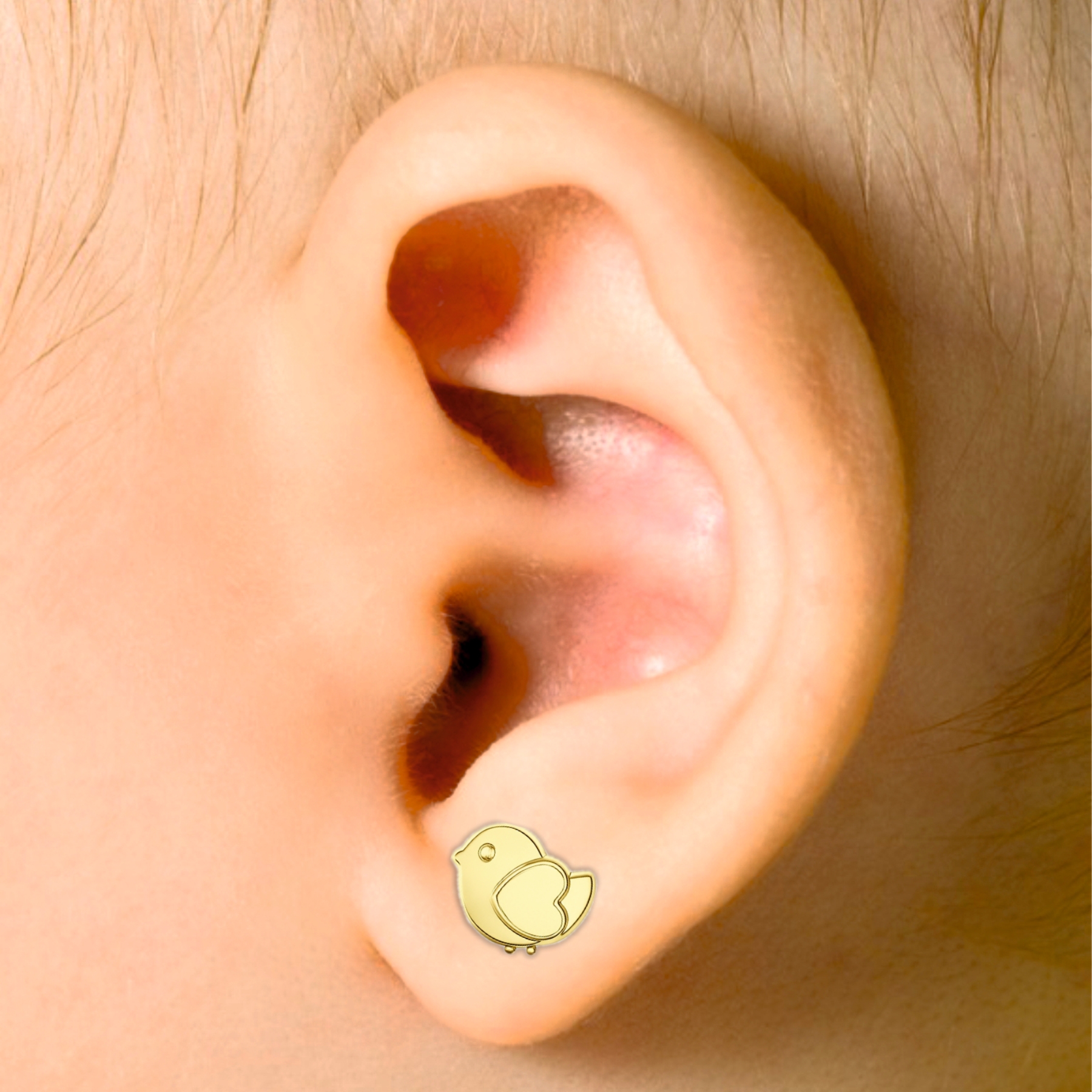 Cercei din aur 19 KT petit oiseau - imagine 4