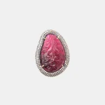 298. Broșă din aur și argint, decorată cu turmalină sculptată și diamante