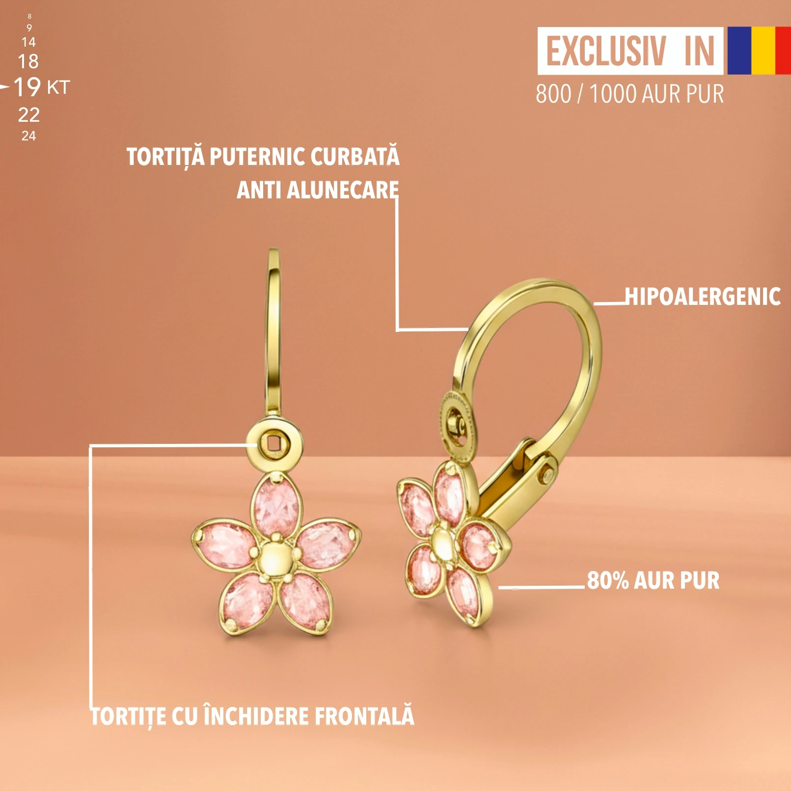 Cercei 80% Aur Pur - imagine 4