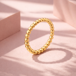 Alternative view of Inel pentru fetițe, aur 18 KT, model cu biluțe