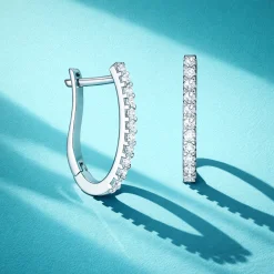 Cercei din aur alb 18 KT pentru fete