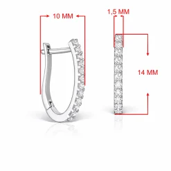 Cercei din aur alb 18 KT pentru fete 9 Dimensiuni cercei