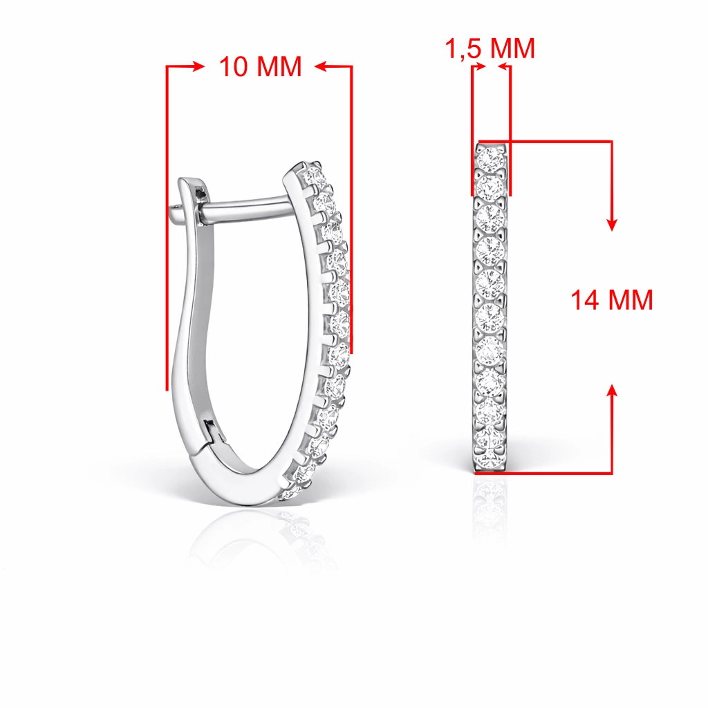 Cercei din aur alb 18 KT pentru fete 4 Cercei din aur alb 18 KT pentru fete - imagine 4