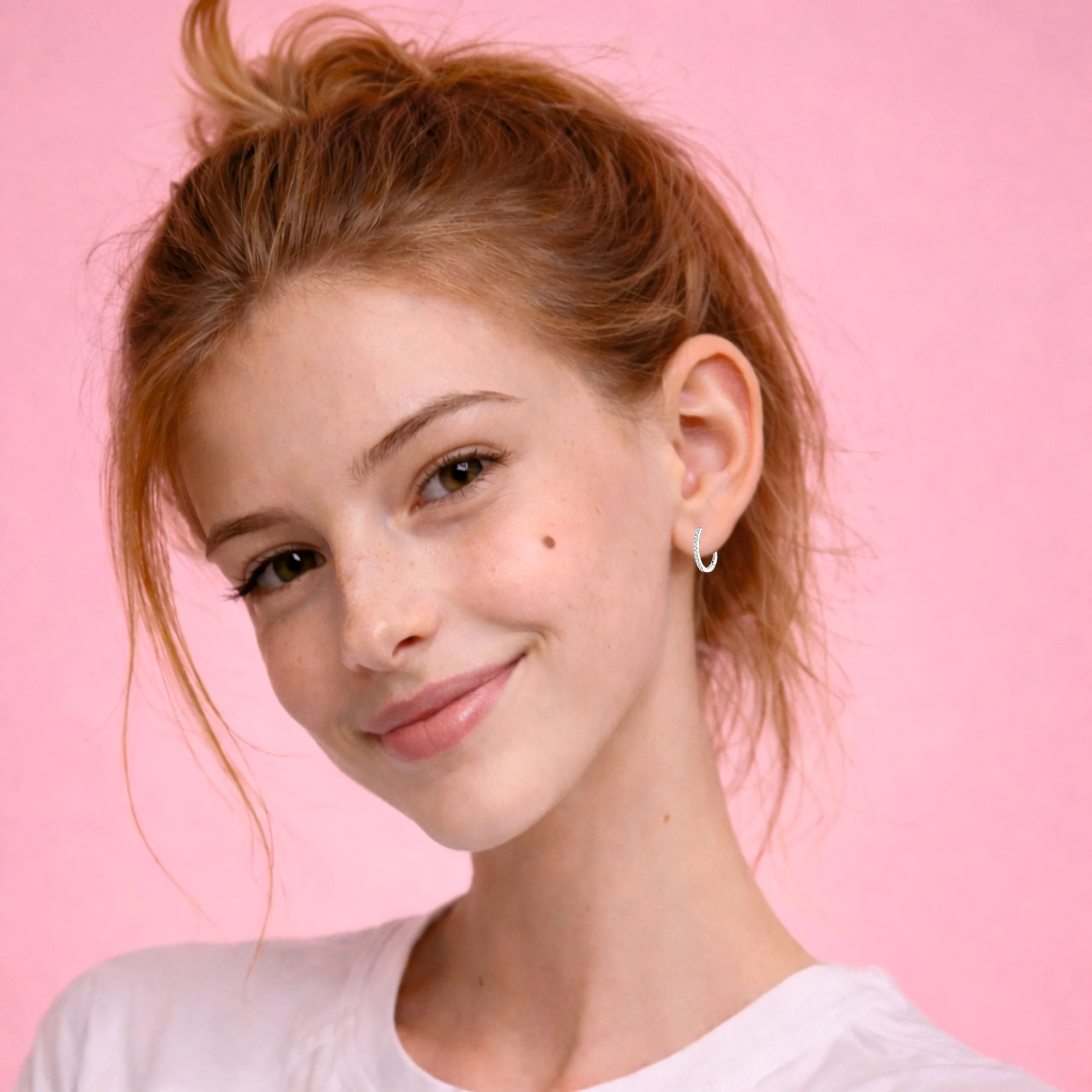 Cercei din aur alb 18 KT pentru fete 5 Cercei din aur alb 18 KT pentru fete - imagine 5