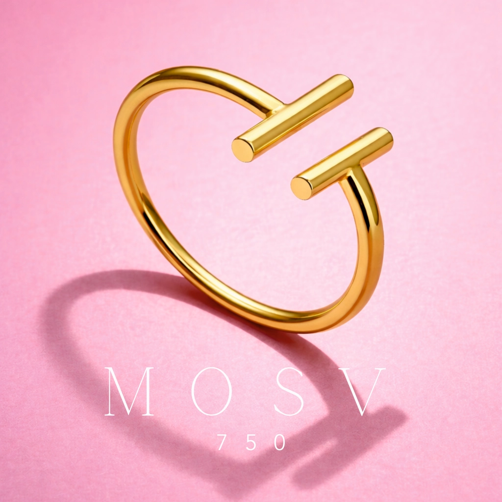 Inel pentru fete, aur 18 KT, mărime reglabilă 2 Inel aur 18 KT